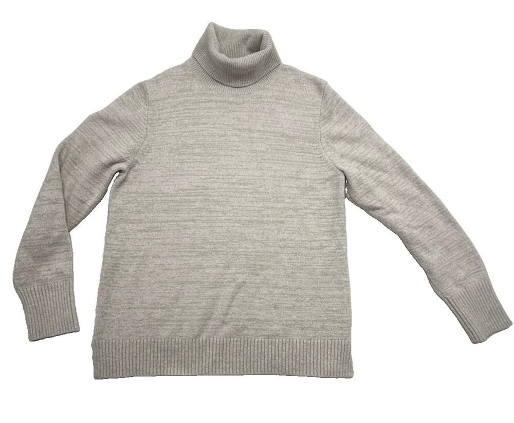 J. Crew Sweater Womens Size XL Beige Turtleneck Pullover Cotton Wool